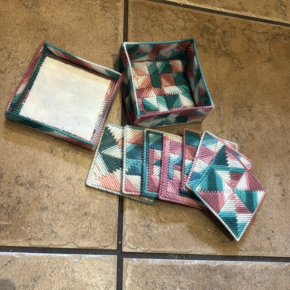 Crochet Handmade Coasters | 70’s Vibe | Bar Kitchen Family Room Accessory Boho
